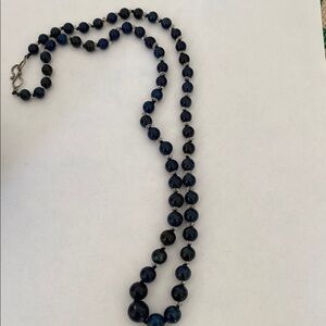 Elegant Vintage Blue Beaded Necklace